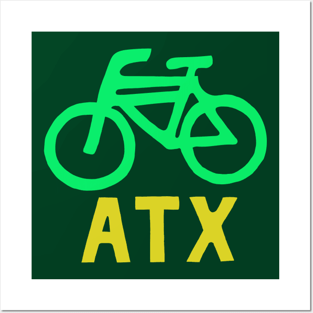 Green Bike ATX (Austin) Wall Art by lovingrobot